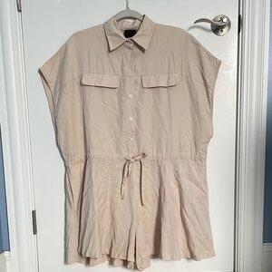 Lotus Eaters Tan Button Up Romper 54038